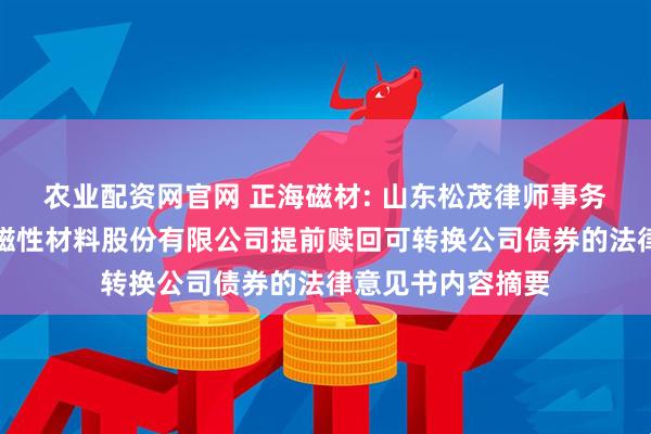 农业配资网官网 正海磁材: 山东松茂律师事务所关于烟台正海磁性材料股份有限公司提前赎回可转换公司债券的法律意见书内容摘要